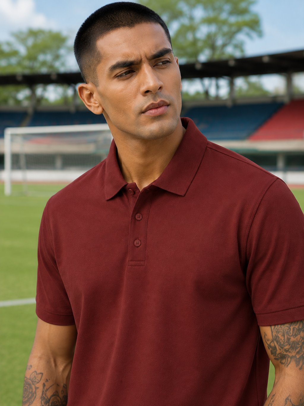 Men's Brick Red Polo T-shirt