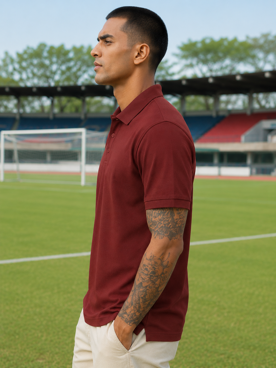 Men's Brick Red Polo T-shirt