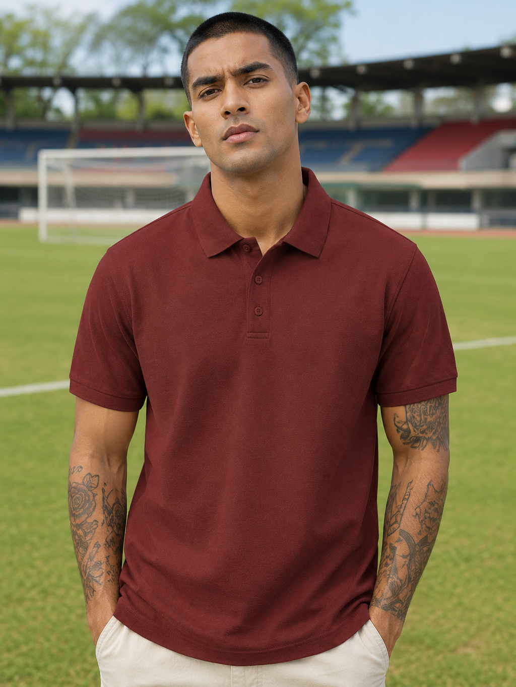 Men's Brick Red Polo T-shirt