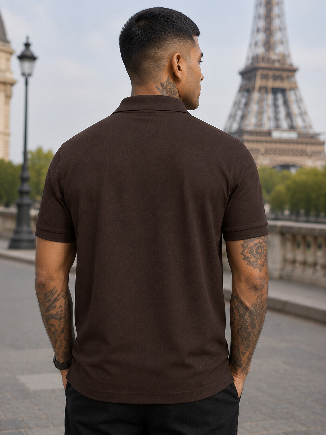 Men's Coffee Brown Polo T-shirt