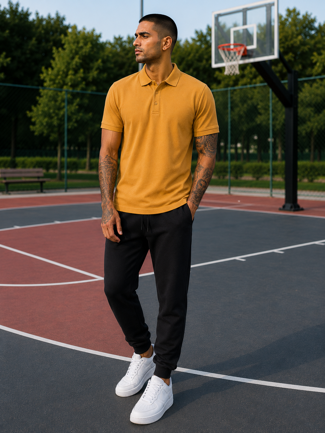 Men's Mustard Yellow Polo T-shirt