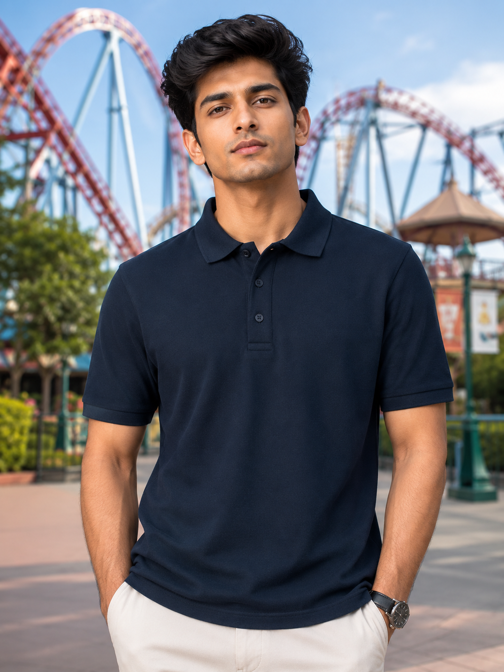 Men's Navy Blue Polo T-shirt