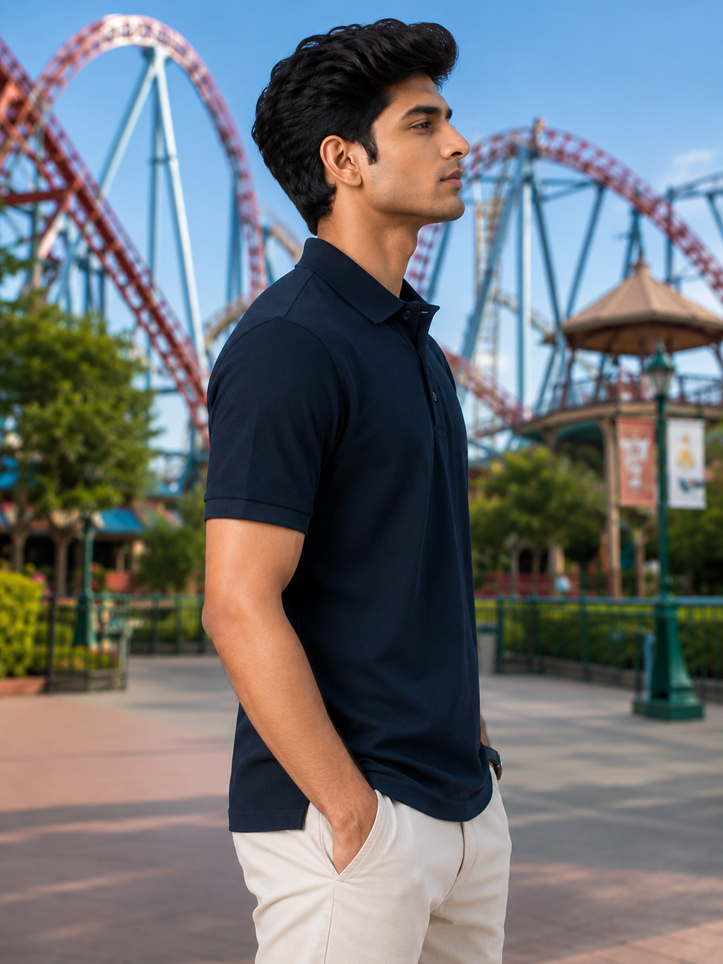 Men's Navy Blue Polo T-shirt