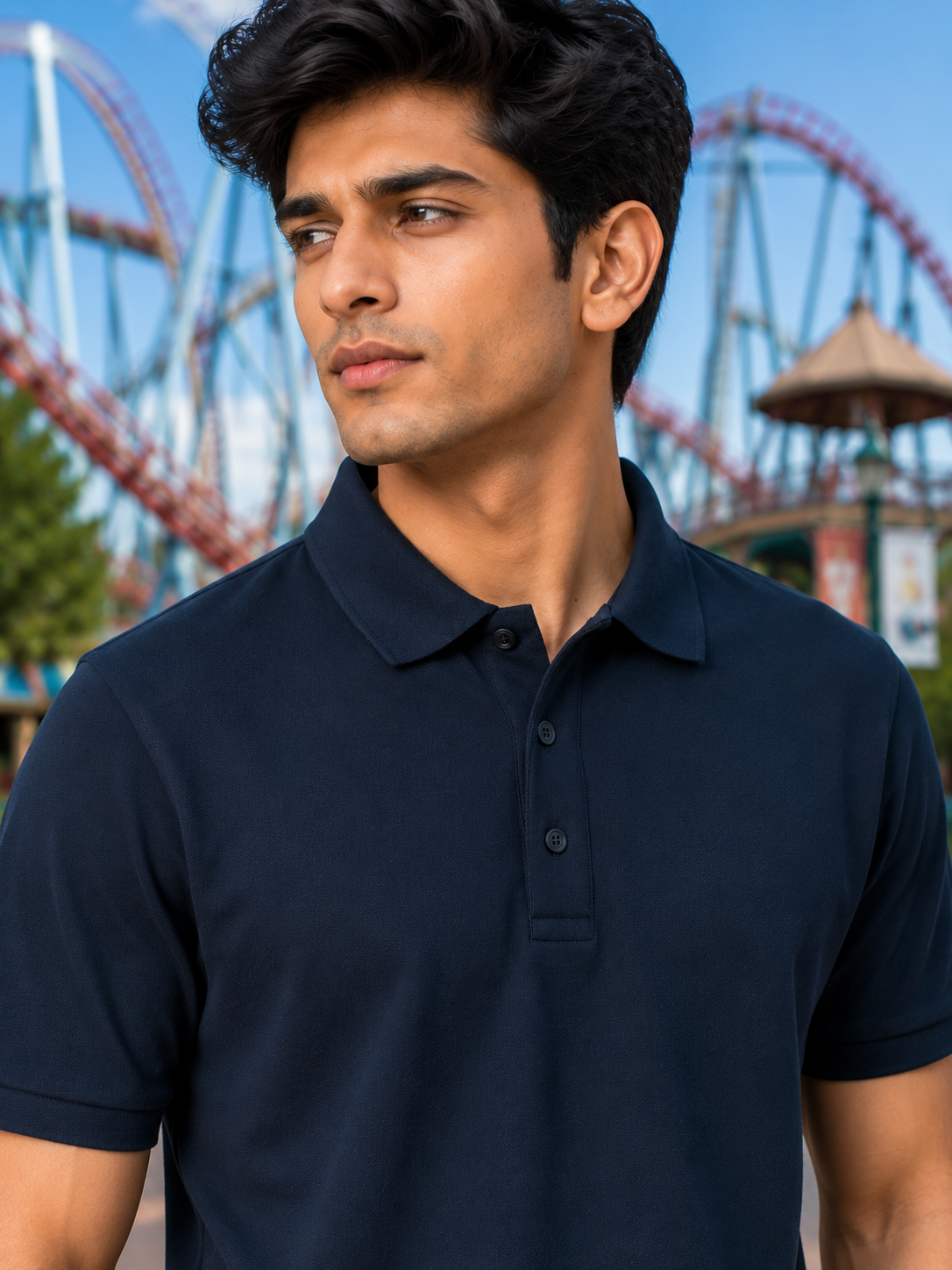 Men's Navy Blue Polo T-shirt