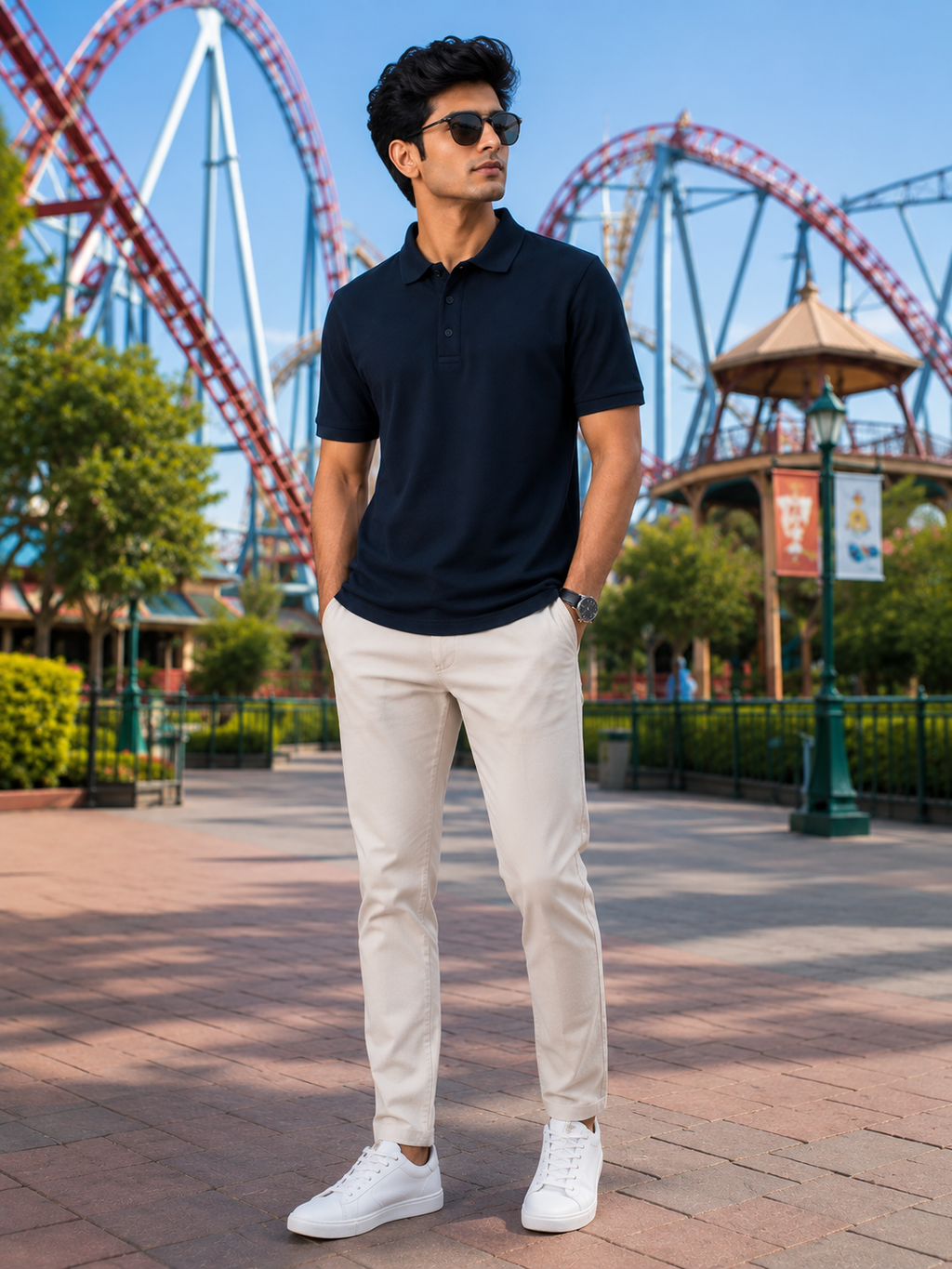 Men's Navy Blue Polo T-shirt