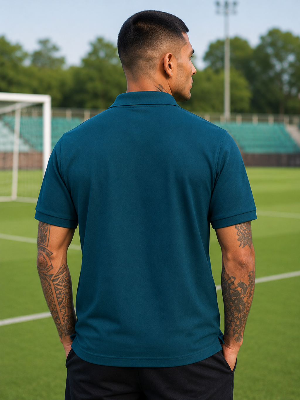 Men's Petrol Blue Polo T-shirt