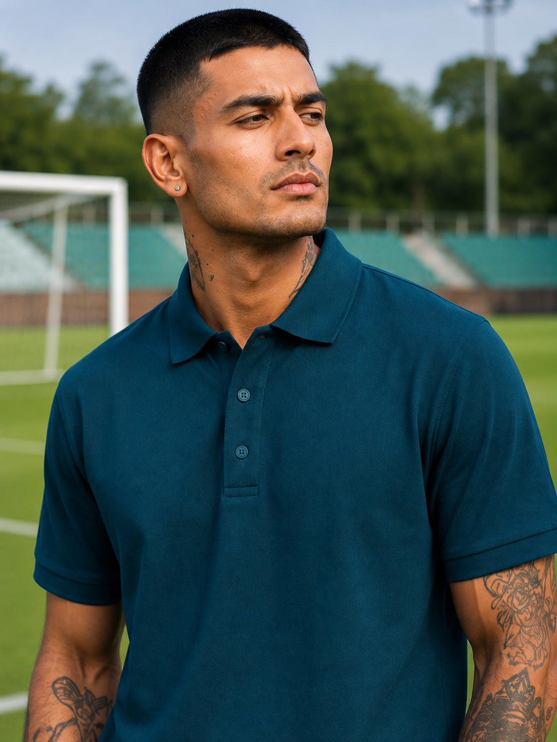 Men's Petrol Blue Polo T-shirt