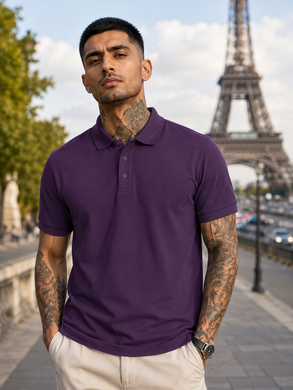 Men's Purple Polo T-shirt