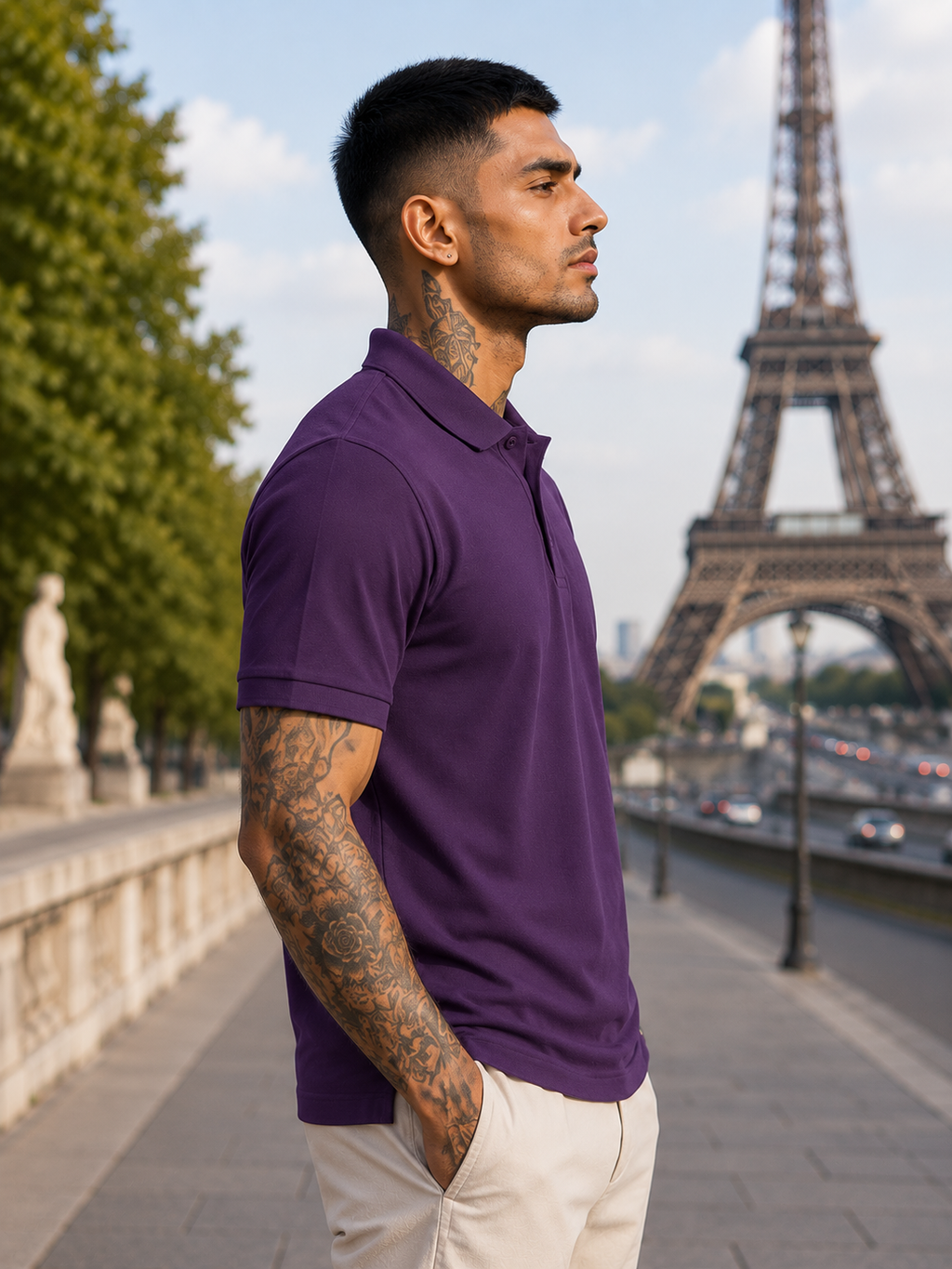 Men's Purple Polo T-shirt
