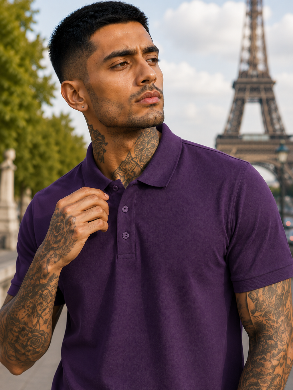 Men's Purple Polo T-shirt