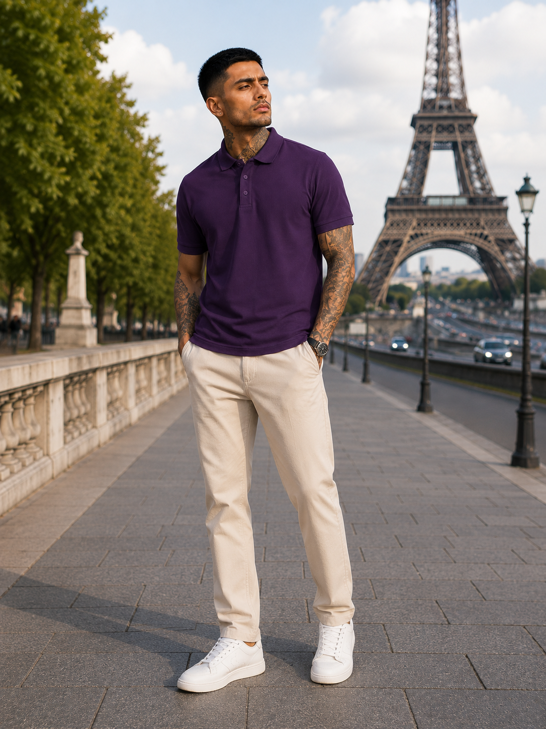 Men's Purple Polo T-shirt