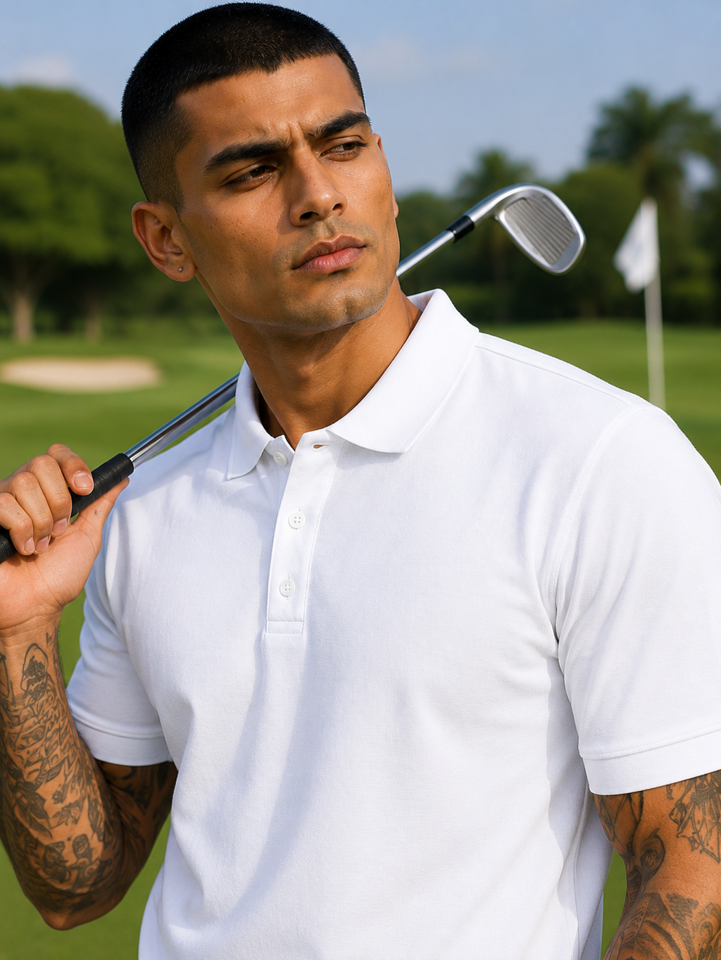Men's White Polo T-shirt