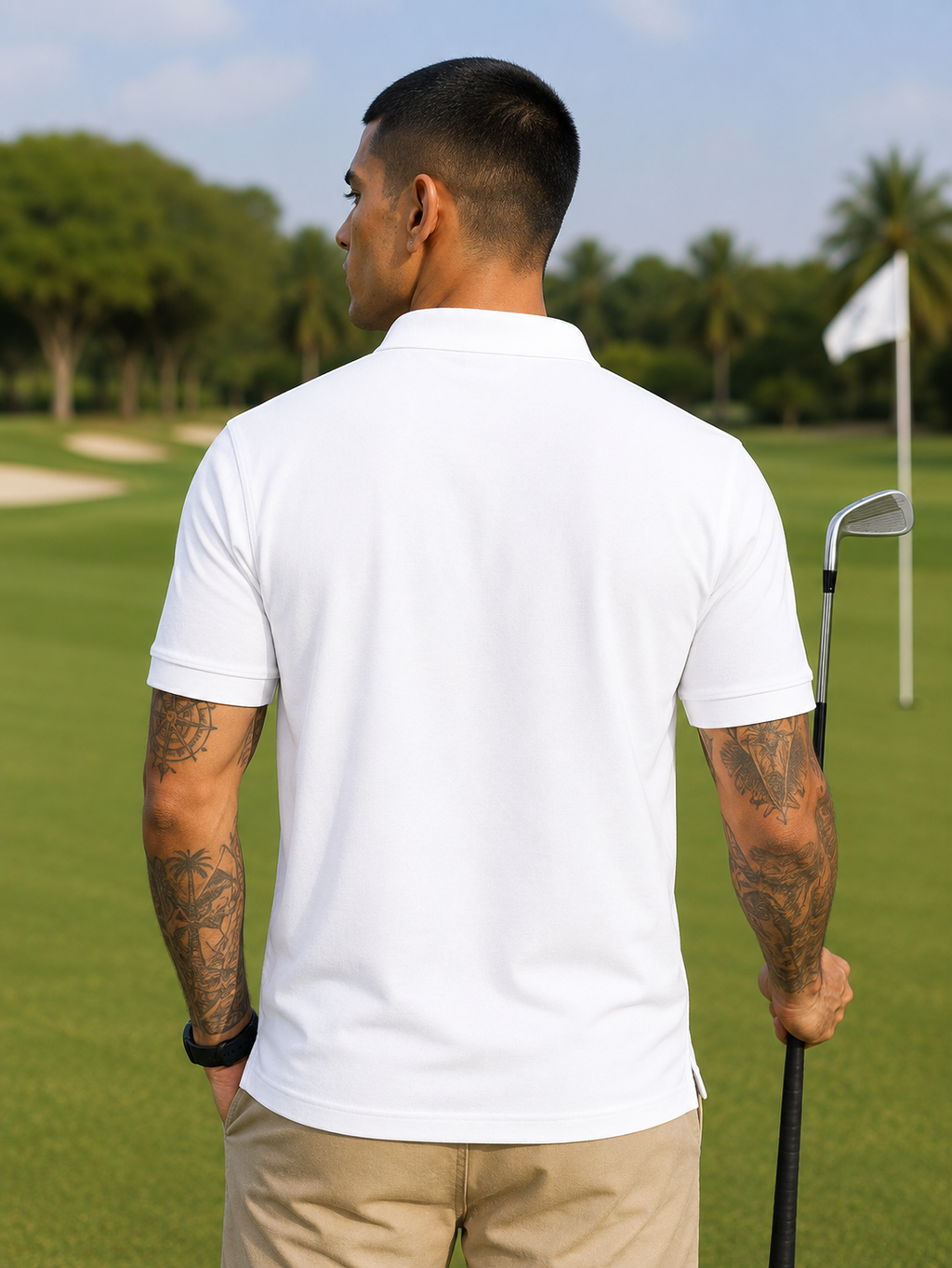 Men's White Polo T-shirt