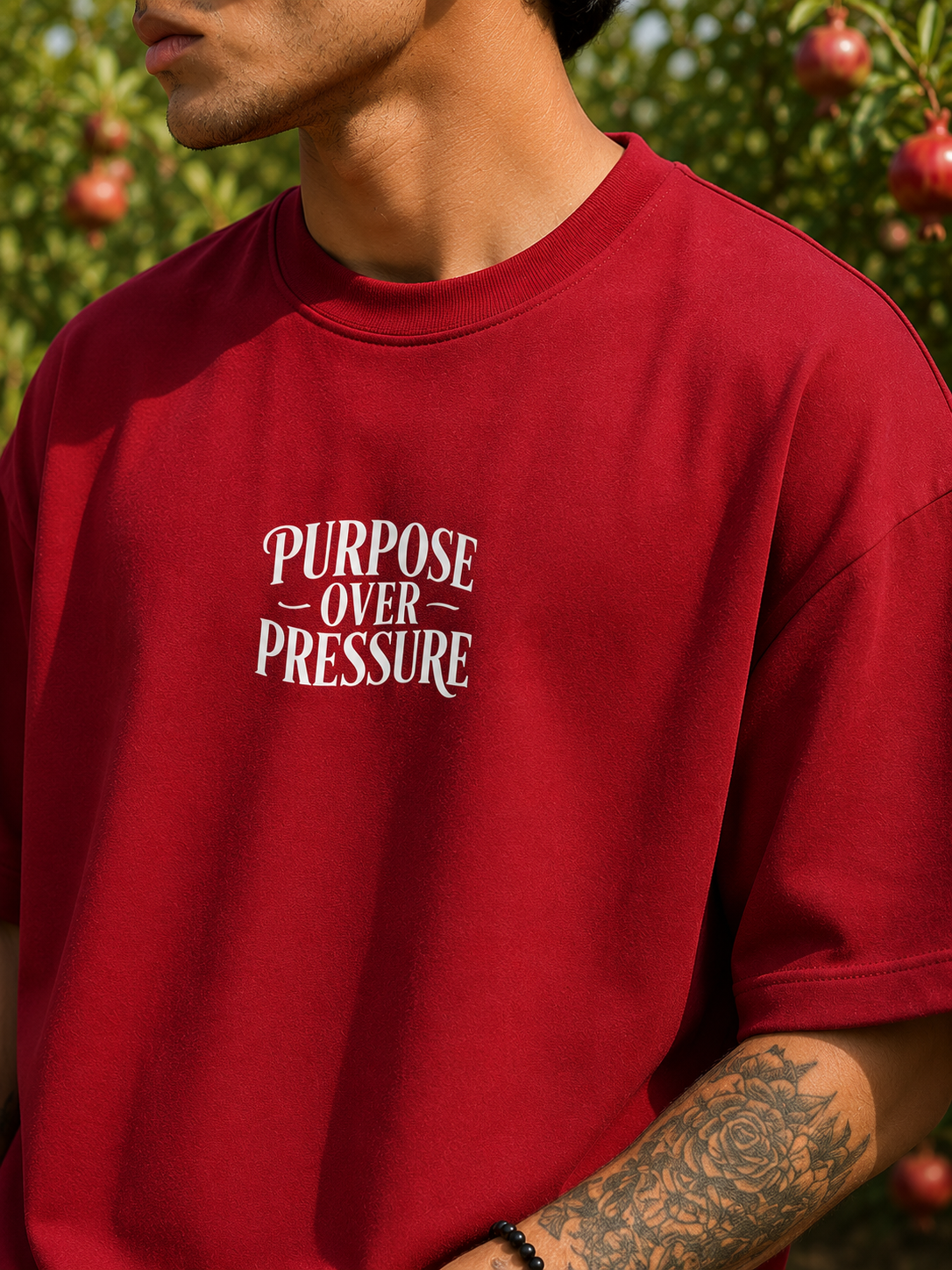 Men's Black POP Typography Oversized T-Shirt