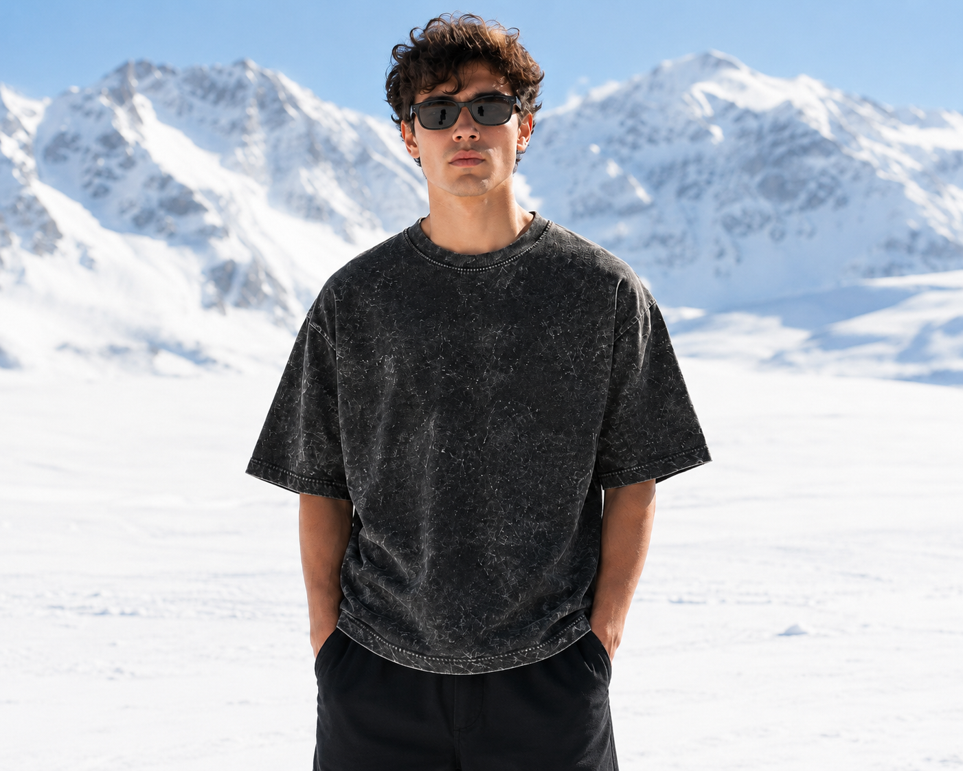 Men's Black Oversized T-shirt.