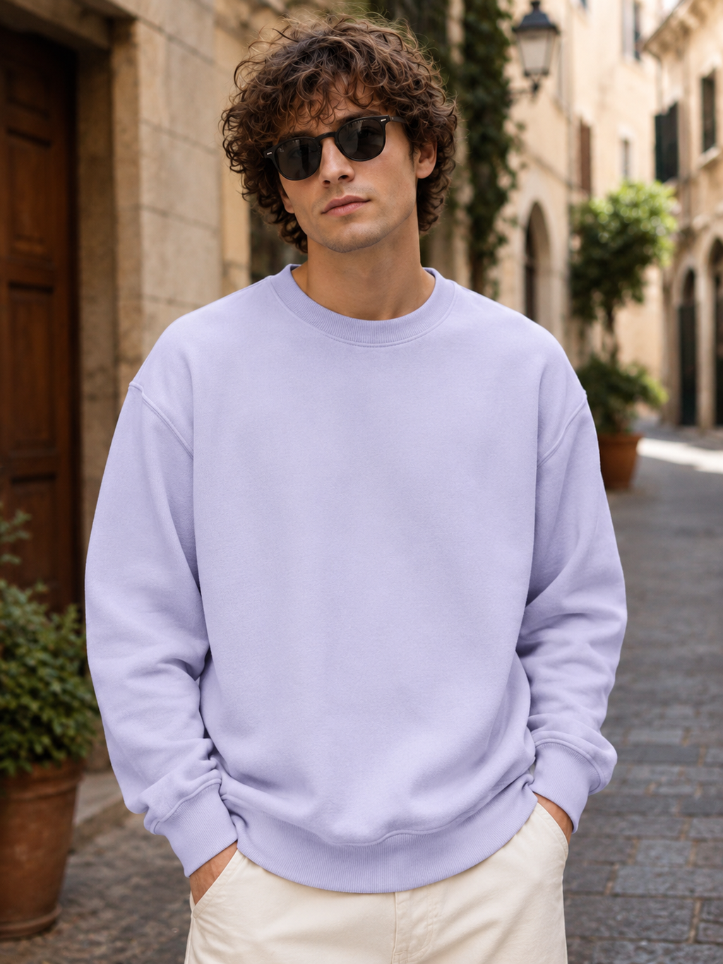 Men's Lavender Oversized Sweatshirt