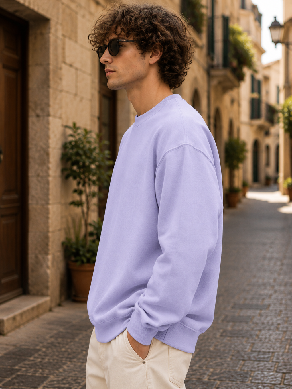 Men's Lavender Oversized Sweatshirt