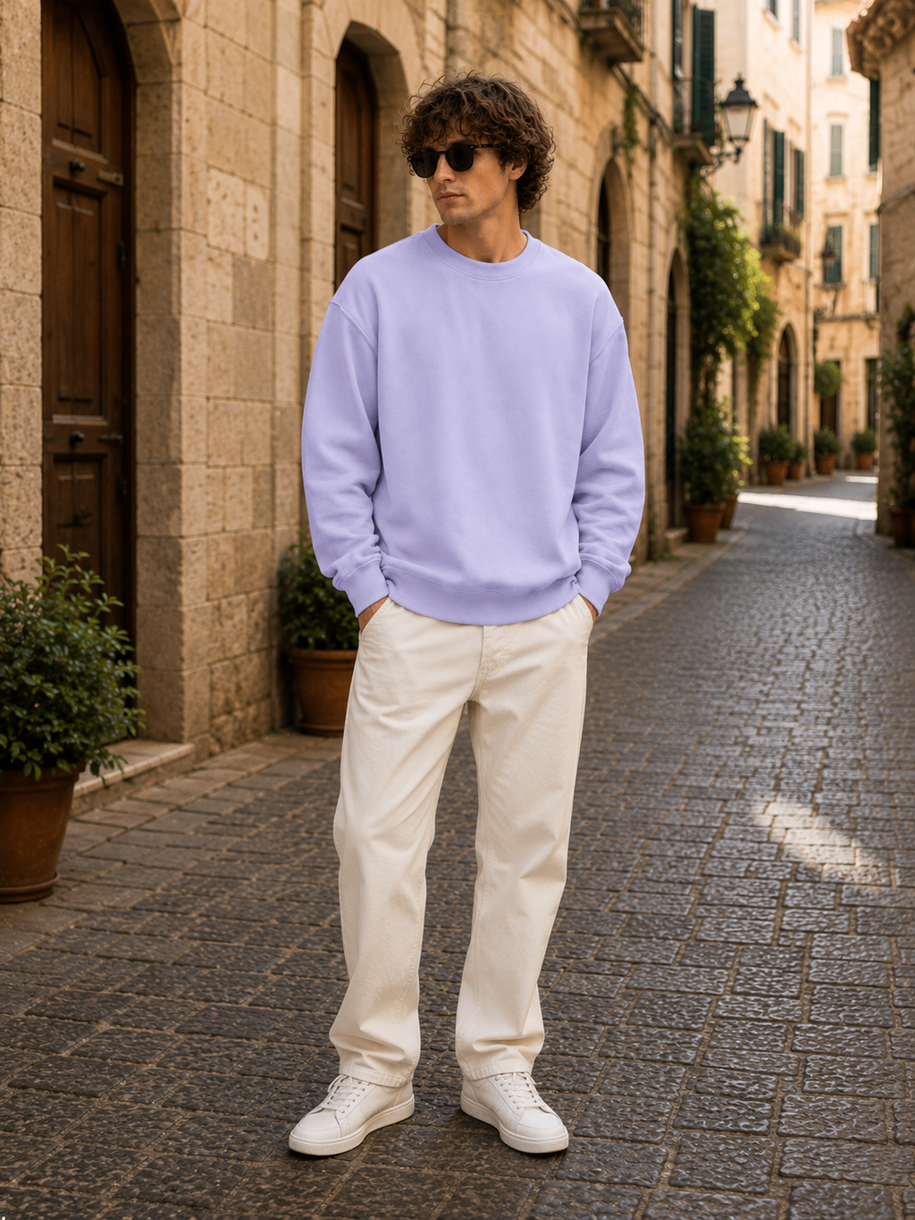 Men's Lavender Oversized Sweatshirt