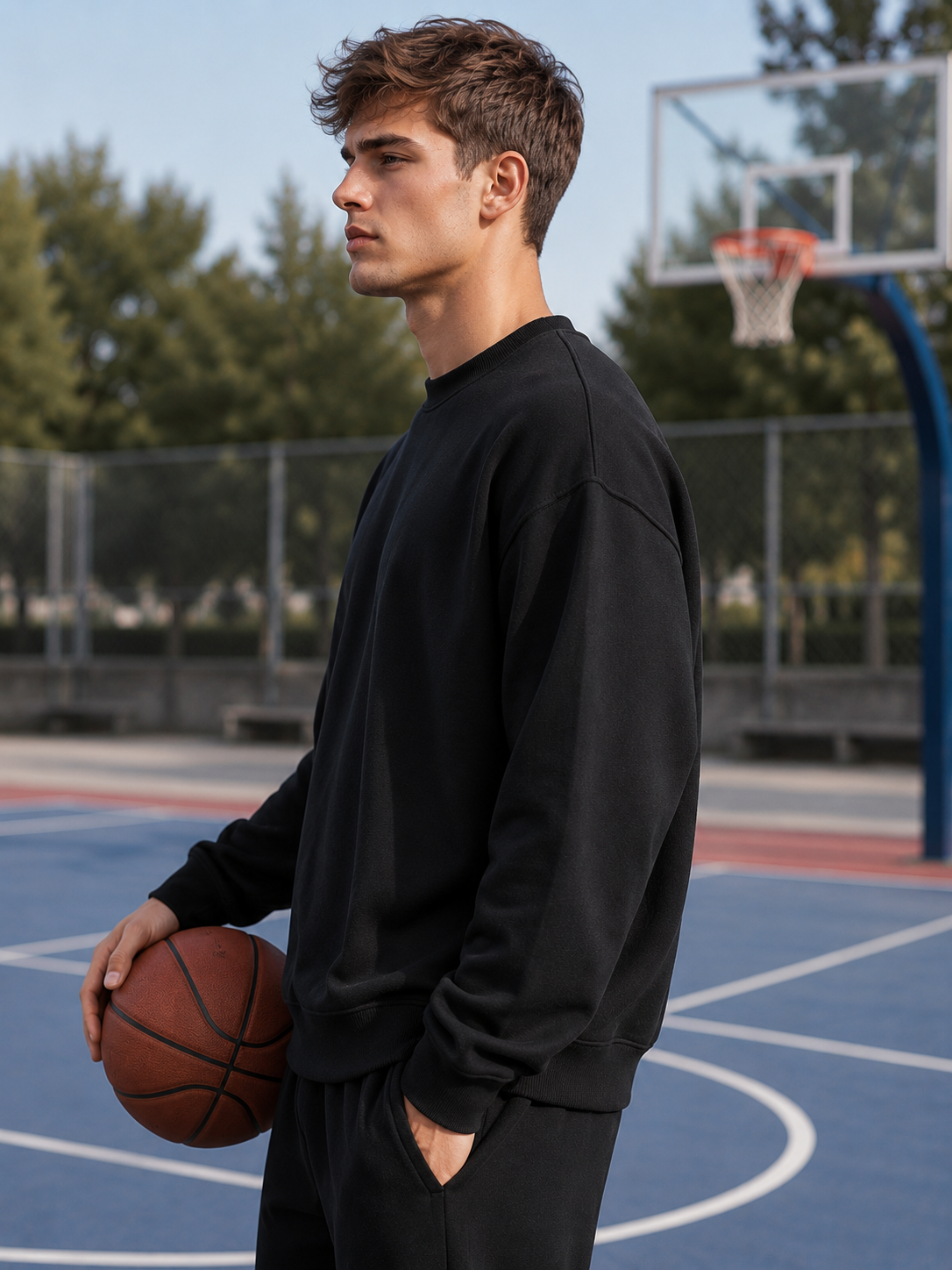 Men's Black Oversized Sweatshirt