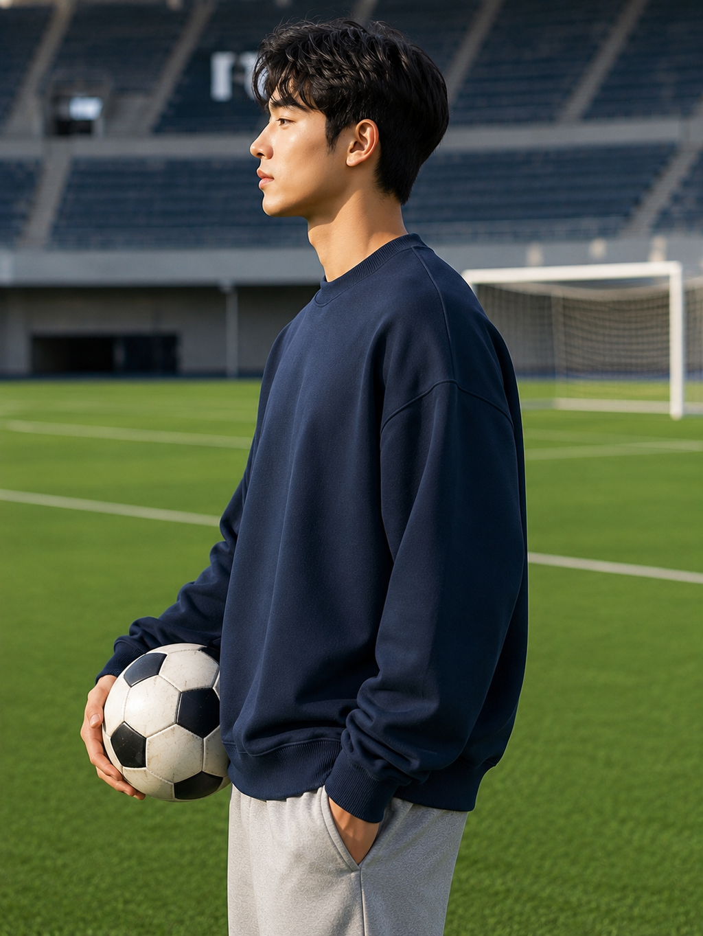 Men's Navy Blue Oversized Sweatshirt