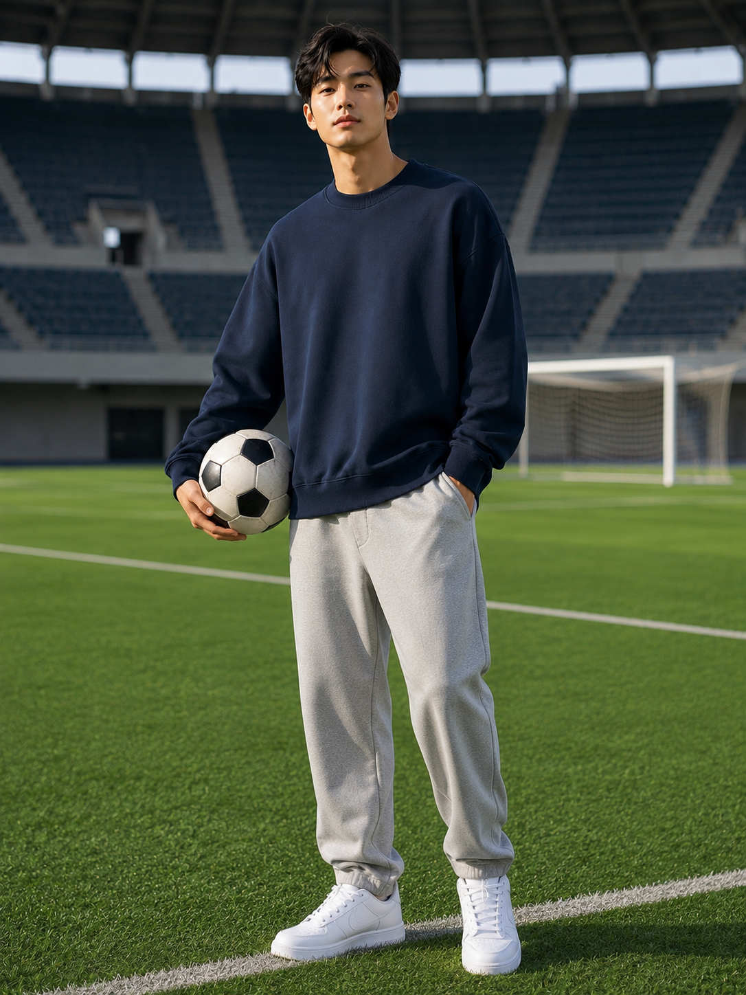 Men's Navy Blue Oversized Sweatshirt