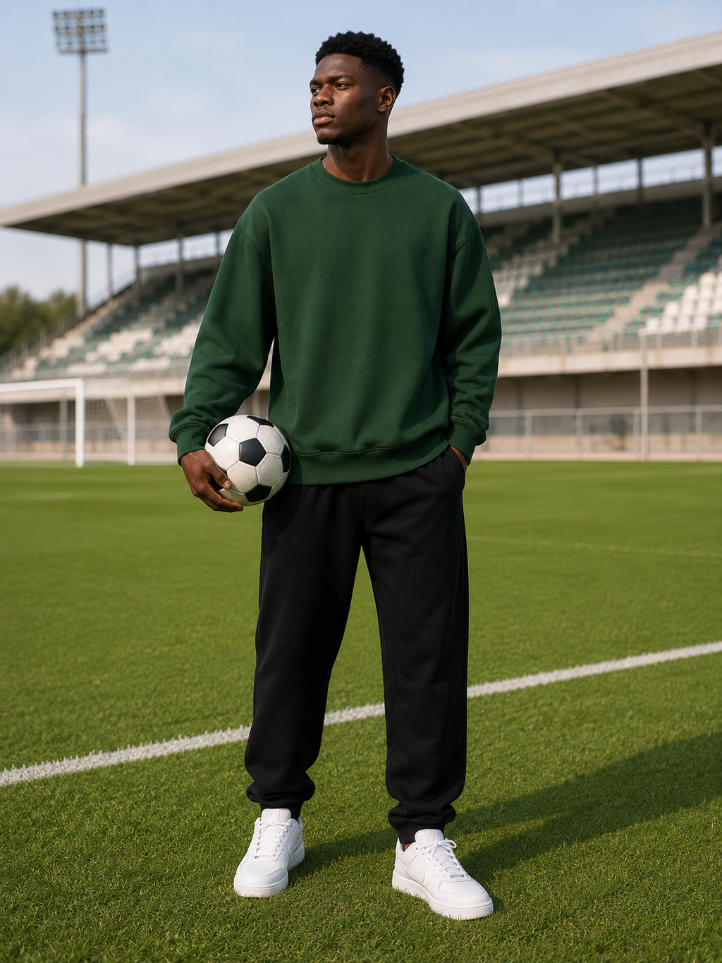 Men's Bottle Green Oversized Sweatshirt