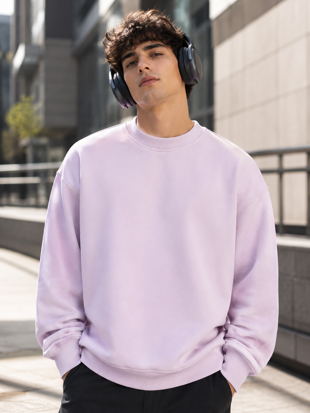 Men's Light Baby Pink Oversized Sweatshirt