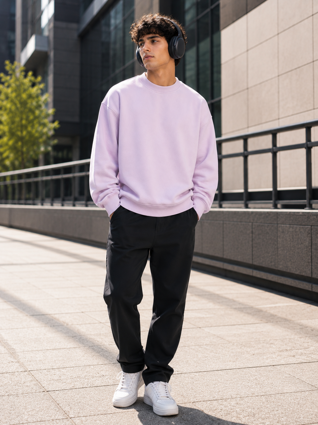 Men's Light Baby Pink Oversized Sweatshirt
