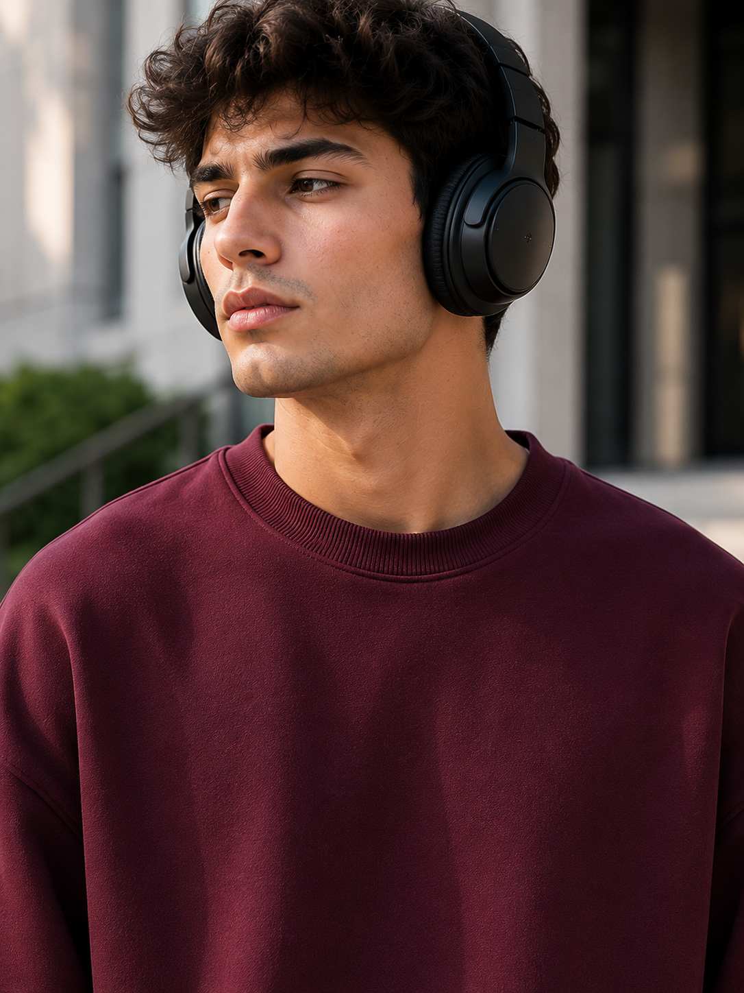 Men's Maroon Oversized Sweatshirt