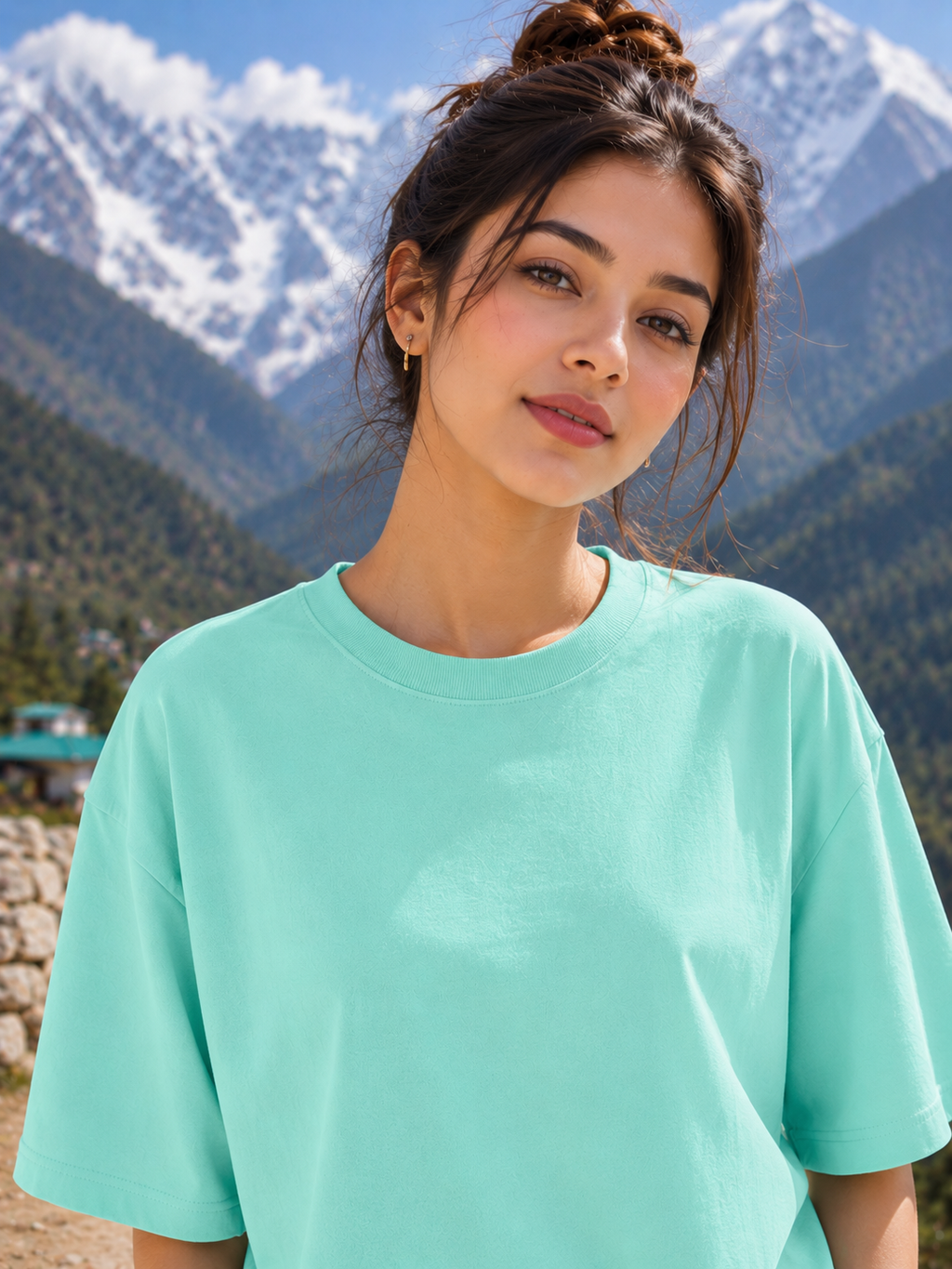 Women's Mint Classic Oversized T-Shirt.