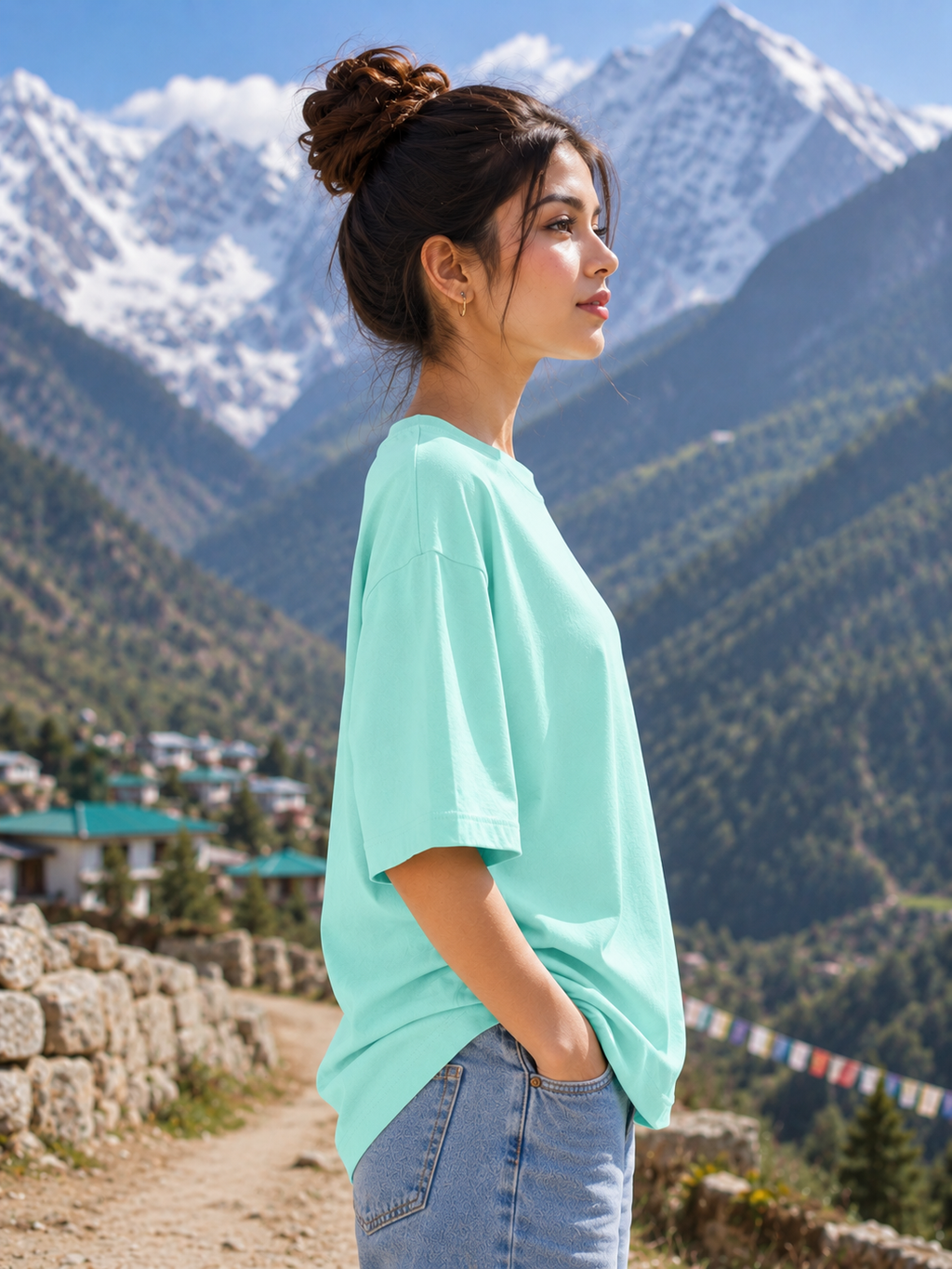 Women's Mint Classic Oversized T-Shirt.