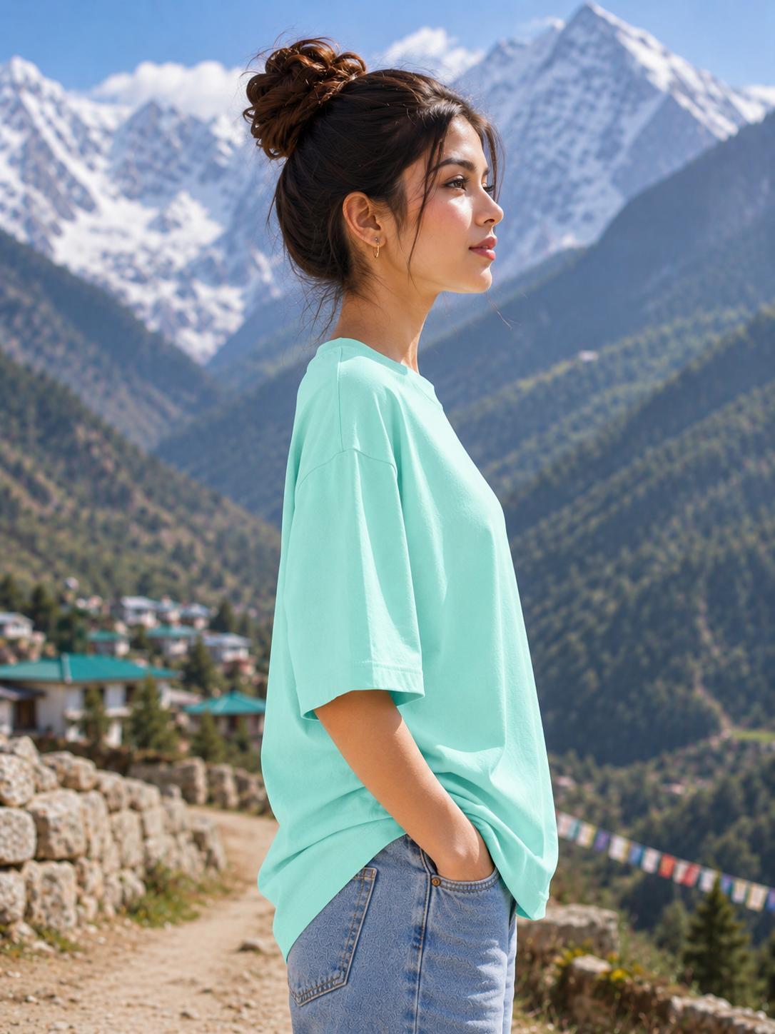 Women's Mint Classic Oversized T-Shirt.