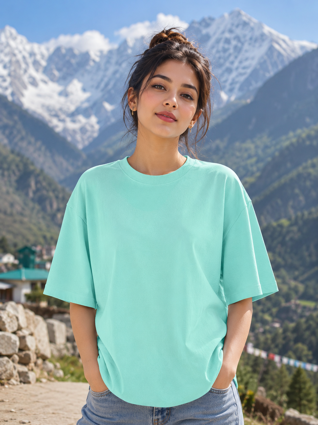 Women's Mint Classic Oversized T-Shirt.