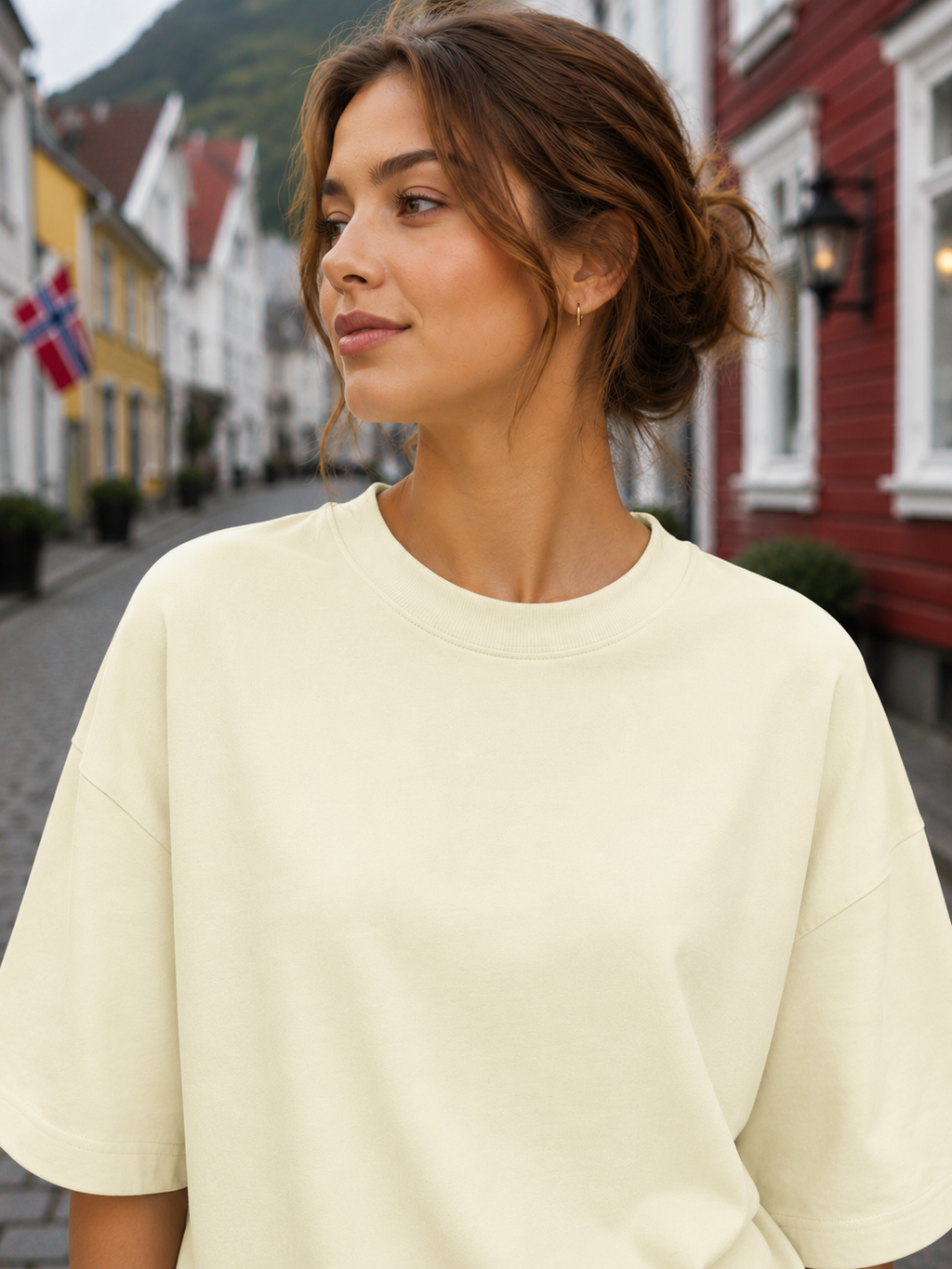Women's Off White Classic Oversized T-Shirt.