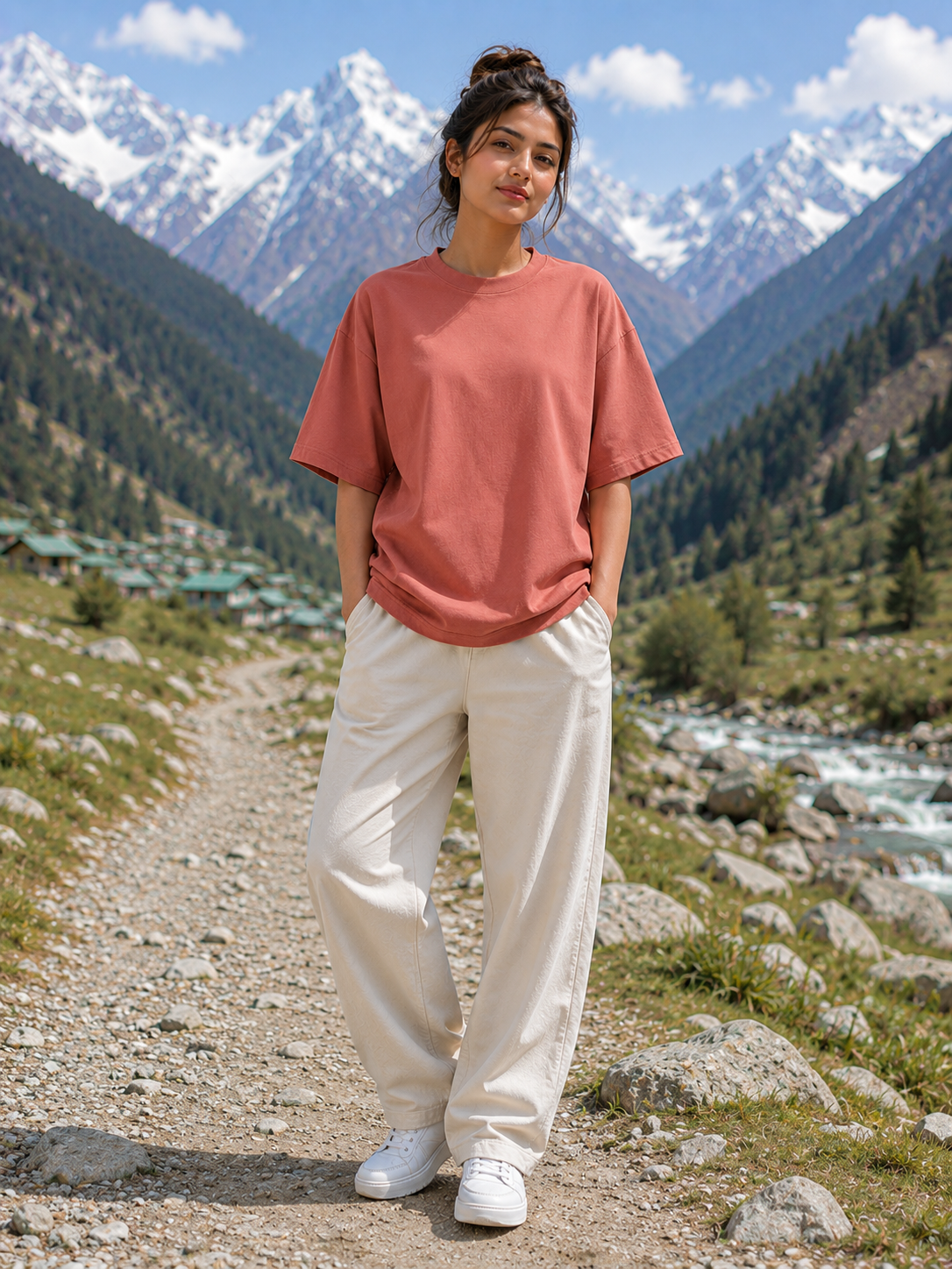 Women's Coral Classic Oversized T-Shirt