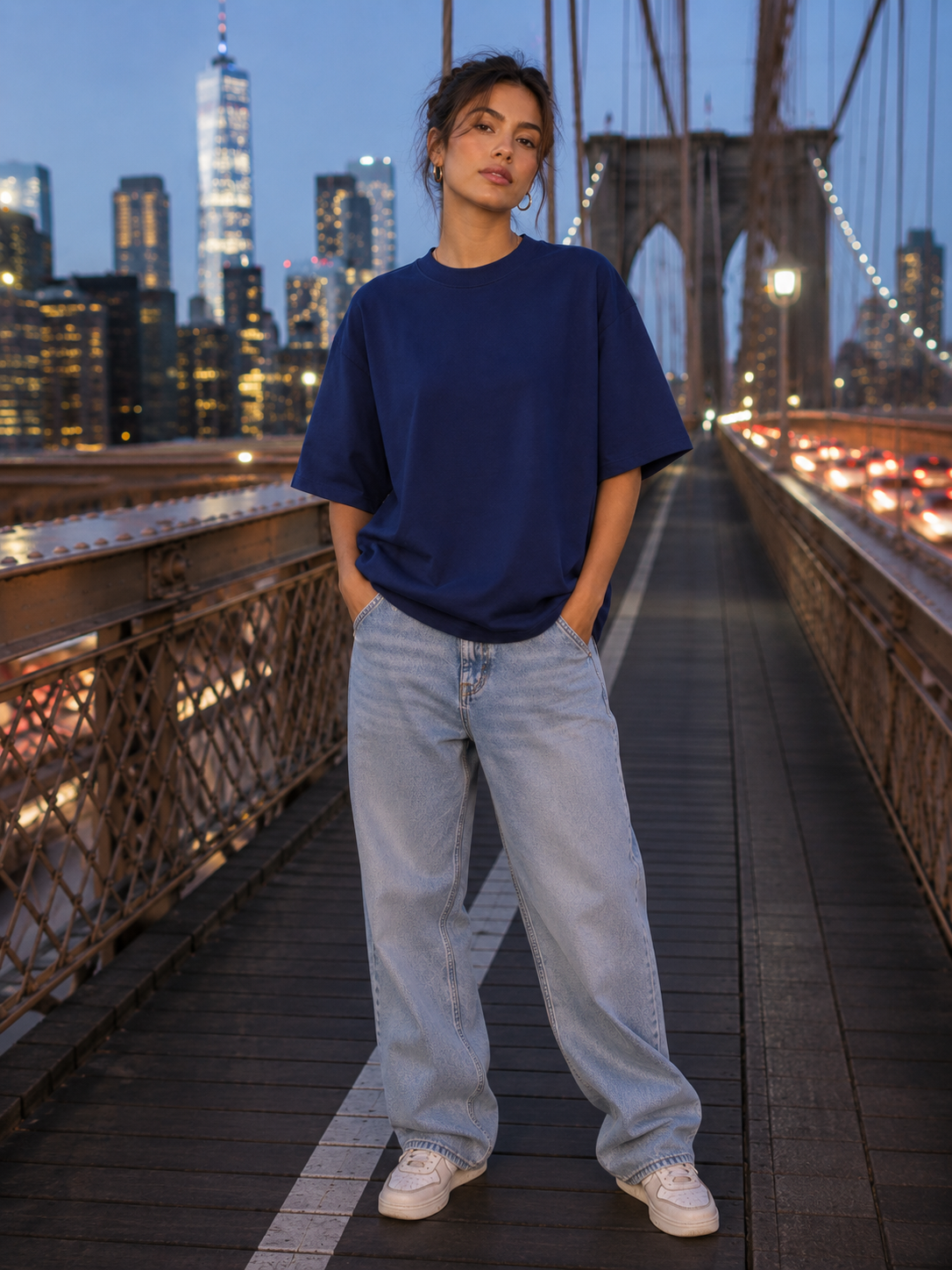 Women's Royal Blue Classic Oversized T-Shirt.