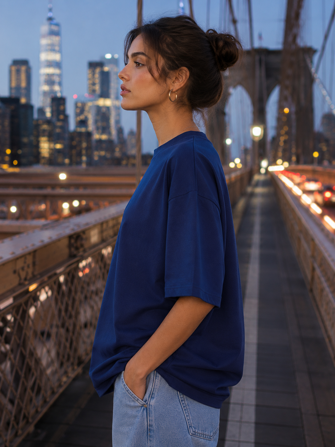 Women's Royal Blue Classic Oversized T-Shirt.
