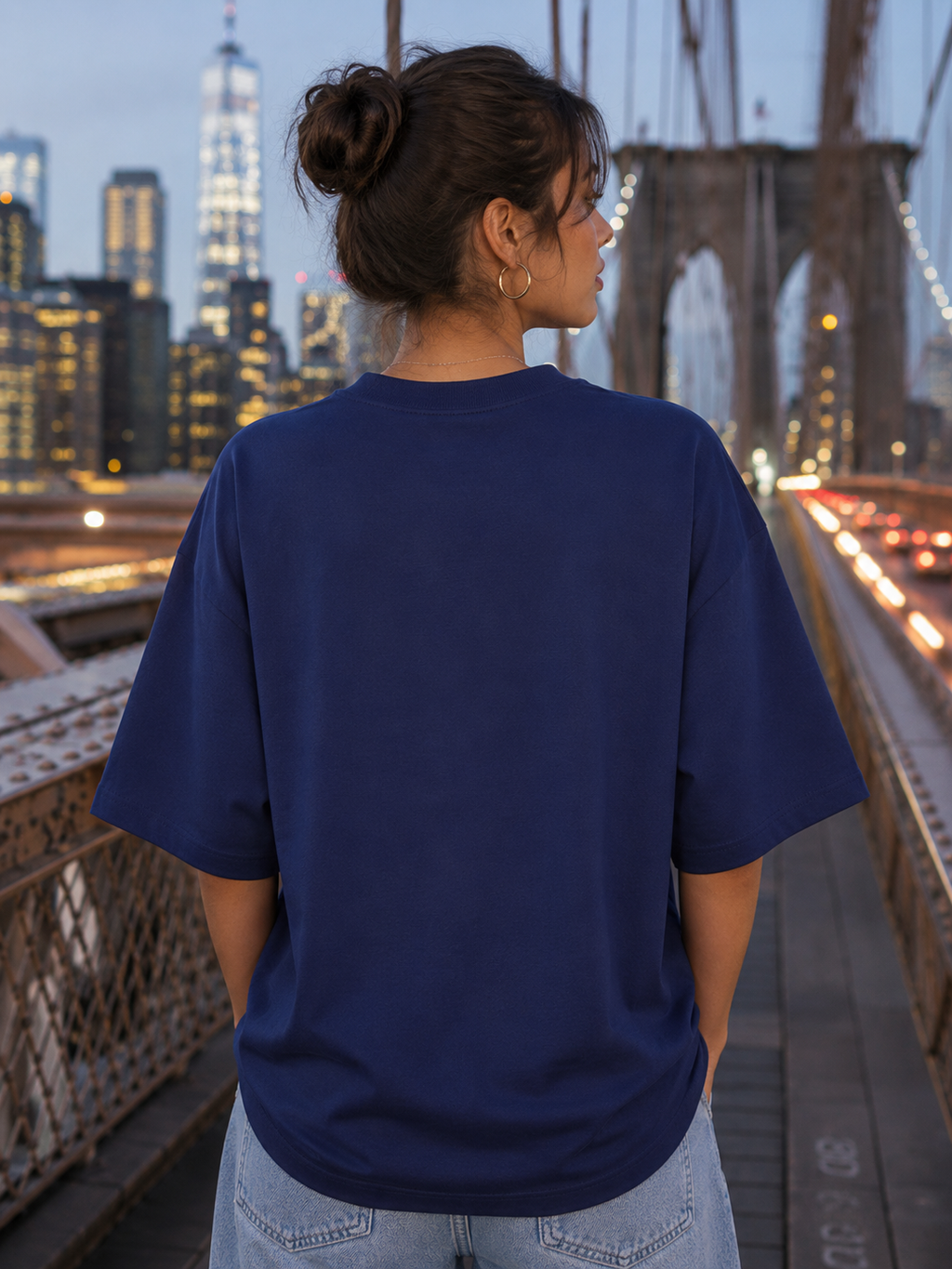 Women's Royal Blue Classic Oversized T-Shirt.