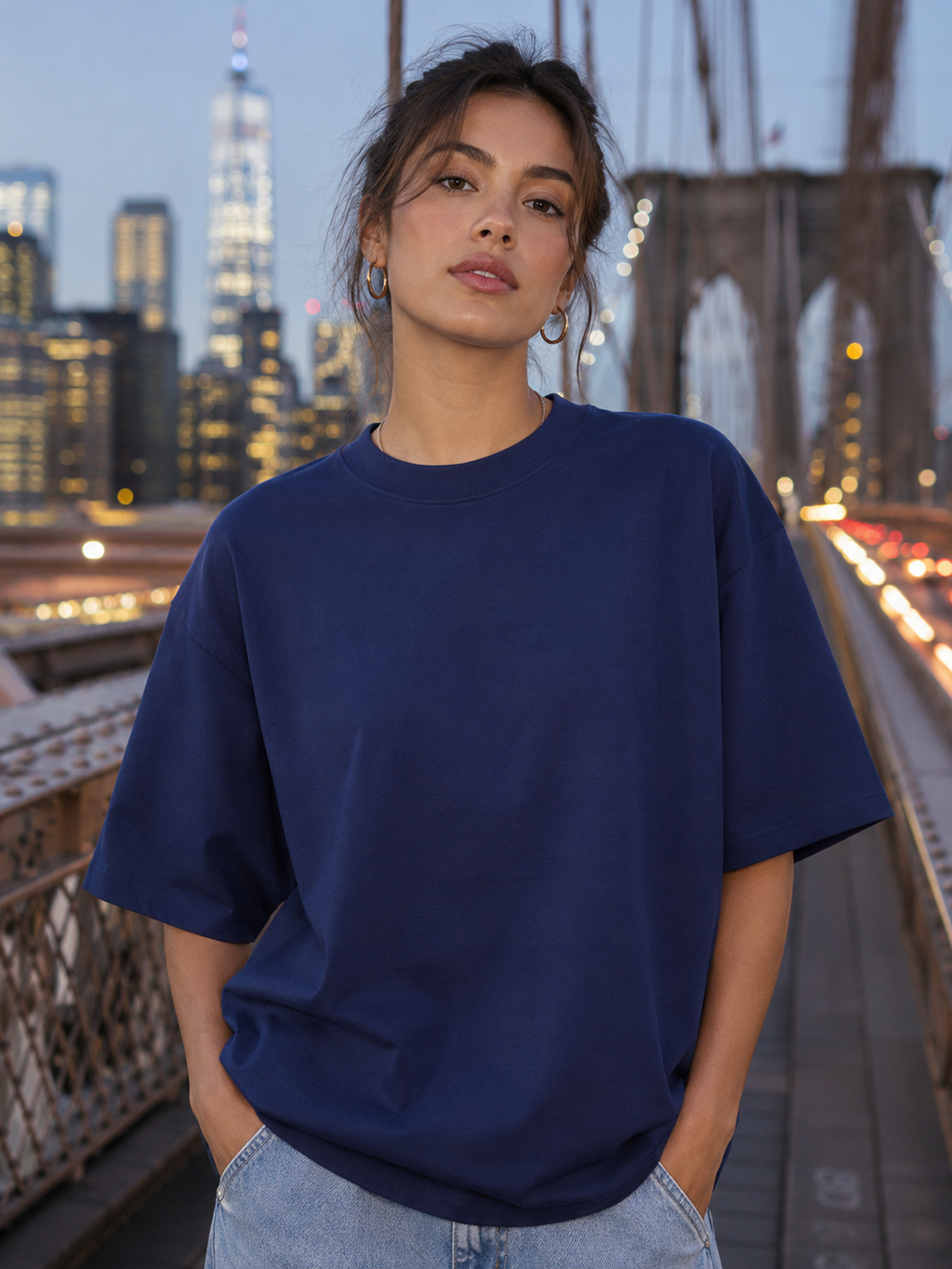 Women's Royal Blue Classic Oversized T-Shirt.
