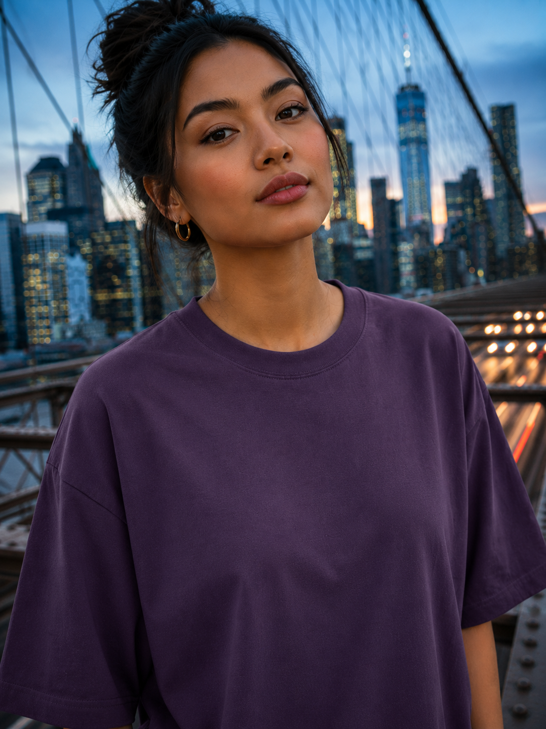Women's Purple Classic Oversized T-Shirt.