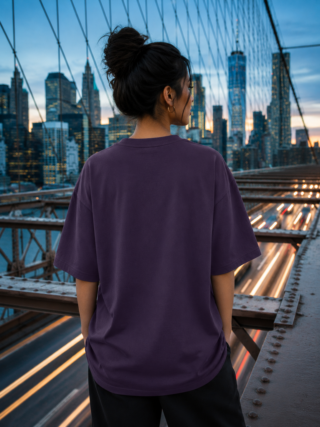 Women's Purple Classic Oversized T-Shirt.
