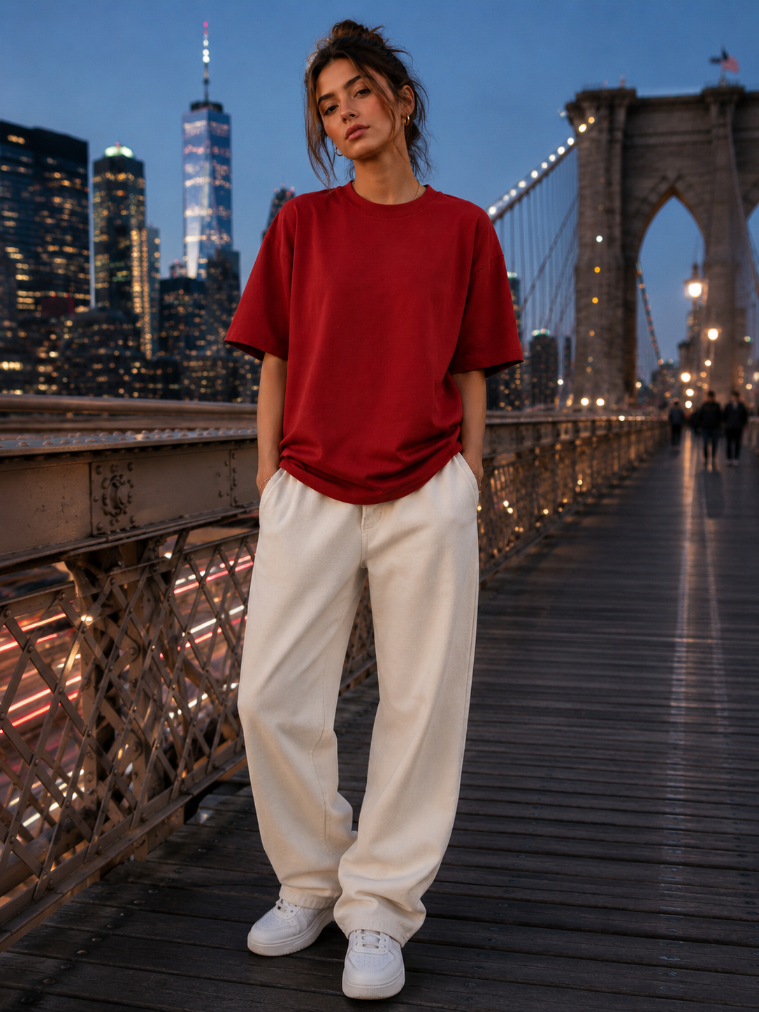 Women's Red Classic Oversized T-Shirt.